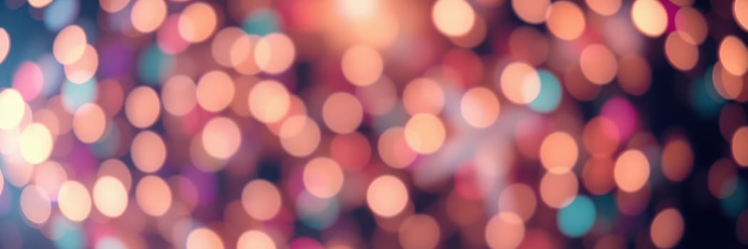 Vibrant bokeh lights sparkle against a blurred backdrop, enhancing the lively ambiance of a city celebration under a starry sky at night.