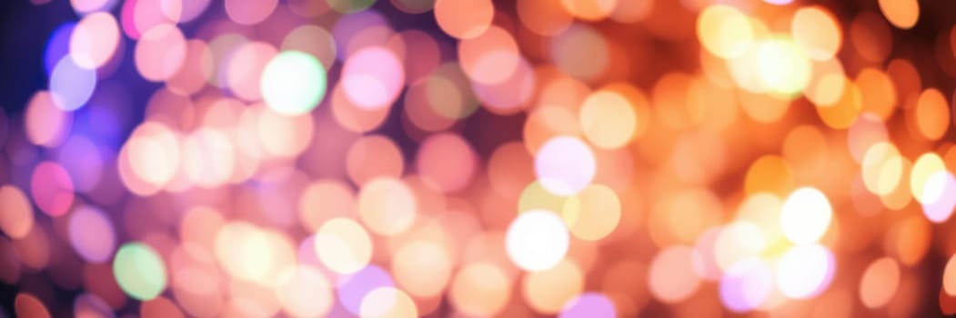 Bright, multi-colored lights form a vibrant bokeh effect, creating an enchanting ambiance in the heart of a bustling city during a nighttime festival.