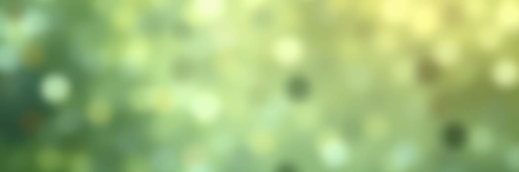 Gentle bokeh lights in shades of green and yellow blend together harmoniously, creating an ethereal atmosphere filled with calmness and serenity during daylight hours.