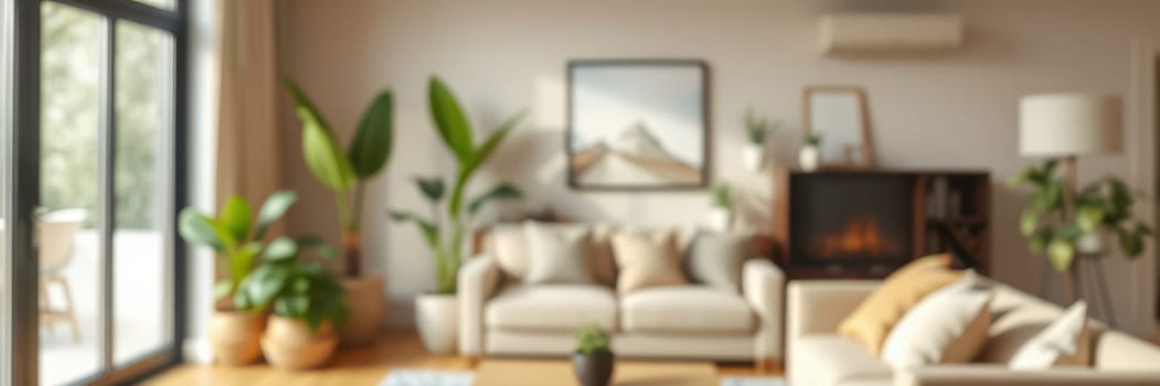 A modern living room filled with natural light showcases a comfortable sofa, indoor plants, and a warm inviting atmosphere perfect for relaxation and social gatherings.