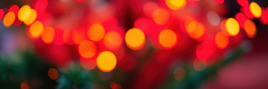 Colorful lights create a warm and inviting ambiance in a bustling celebration, as people enjoy the festive atmosphere during the evening hours.