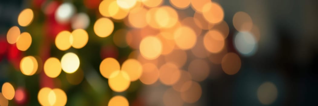 Bright, soft golden lights illuminate a cozy indoor space, enhancing the festive mood. The warm glow creates an inviting atmosphere perfect for winter celebrations.
