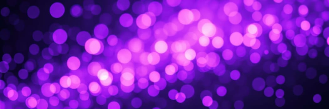 A stunning display of purple sparkling lights fills the background, enhancing the magical ambiance of a festive evening event. The vibrant colors captivate onlookers.