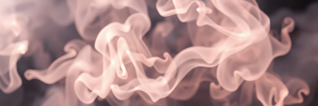 Delicate swirls of smoke dance in the air, creating an ethereal effect against a dark backdrop. The subtle hues blend seamlessly, enhancing the ambient atmosphere.