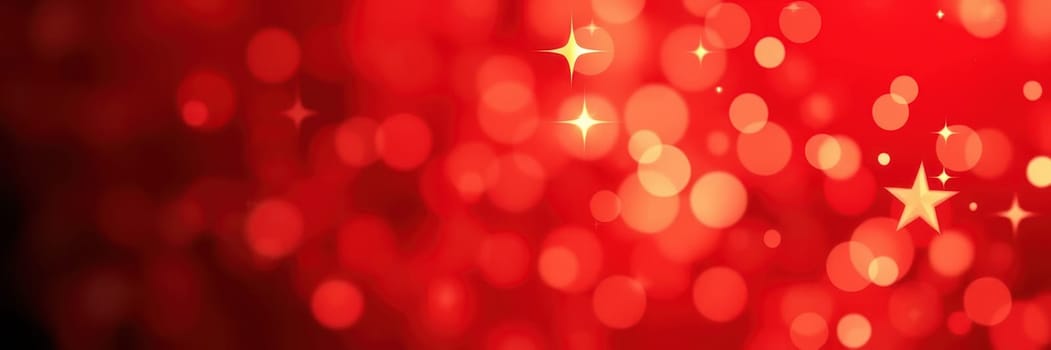 Bright red bokeh lights fill the background, adding a cheerful and festive ambiance perfect for celebrations like holidays and parties. The shimmering effect enhances the vibrant mood.