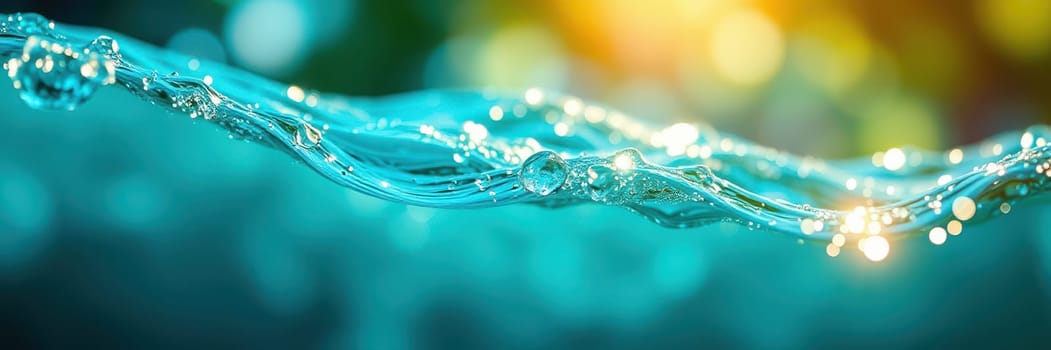 Sunlight filters through the surface, casting shimmering light on the clear water. The gentle ripples create a serene and calming atmosphere in this natural environment.