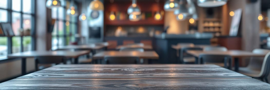 Warm lighting fills the cafe, emphasizing the rustic wooden tables. The inviting ambiance suggests a perfect place for friends to gather or work quietly.