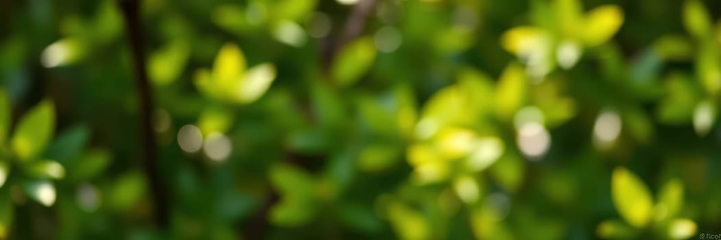 Sunlight filters through vibrant green leaves, creating a peaceful and tranquil environment in a lush forest. The interplay of light and shadow enhances the natural beauty.
