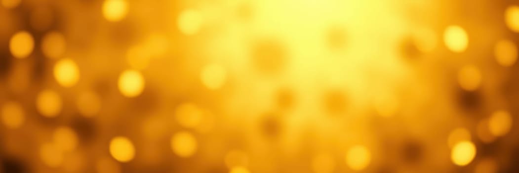 A vibrant golden glow fills the space, casting a warm ambiance with soft, shimmering reflections that create an inviting and cheerful environment.