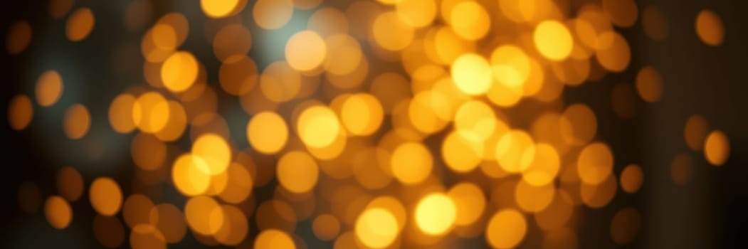 Soft golden bokeh lights shimmer in the air, creating a cozy and inviting ambiance. The playful glow adds magic to an evening gathering with friends and family.