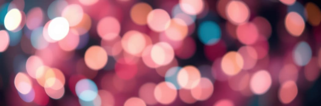 Soft, multicolored bokeh lights illuminate a warm space, enhancing the festive mood during an evening gathering with friends and family, creating a cozy ambiance.