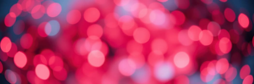 A vibrant display of red bokeh lights fills the background, enhancing the atmosphere during a nighttime celebration. The soft focus highlights the festive mood and warmth.