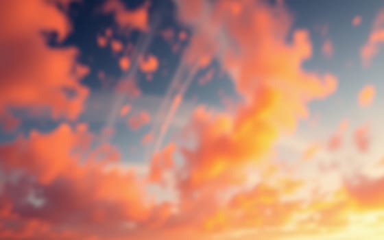 A breathtaking sunset casts brilliant hues over the sky, with swirling clouds in shades of orange and pink, signaling the end of a calm day.