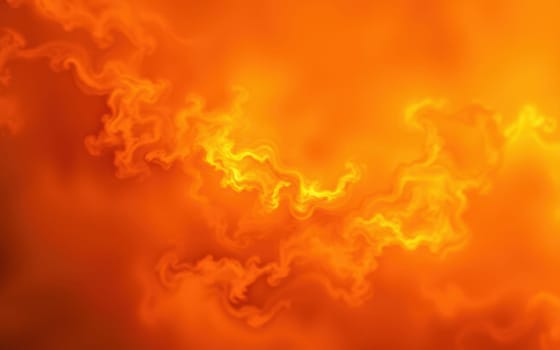 Swirling patterns of bright orange and yellow create a vibrant background, radiating warmth and energy, reminiscent of a sunset or flames.