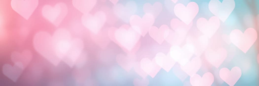A beautiful blend of soft pink and blue hues forms a dreamy backdrop filled with heart shapes. This artistic display enhances romantic moments and celebrations of love.