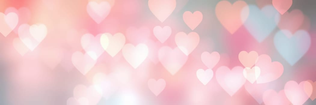 Soft heart shapes blend in shades of pink and blue, creating a whimsical and romantic atmosphere perfect for special occasions like weddings, anniversaries, or Valentine's Day.