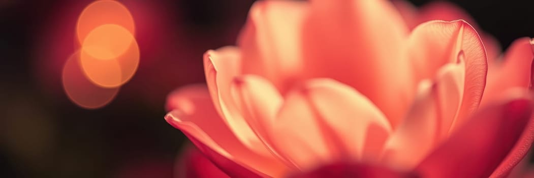 A pink flower blooms beautifully against a soft, warm light backdrop, showcasing its petals in intricate detail. The peaceful ambiance enhances its natural beauty and grace.