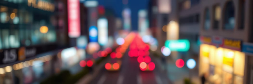 Bright city lights illuminate a busy street as vehicles move in different directions during the evening. The lively atmosphere captures the essence of urban nightlife.