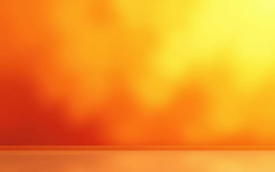 A stunning sunset illuminates the sky with brilliant shades of orange and yellow, creating a serene atmosphere. The colors blend seamlessly, enhancing the peaceful horizon.