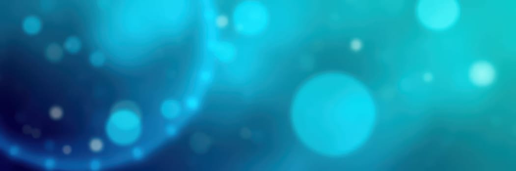 Vibrant orbs of blue and teal float in a soft, glowing background, creating a tranquil and dreamy atmosphere. This artwork captures a serene and calming effect.