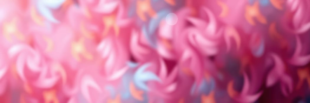 A vibrant composition showcases swirling patterns in shades of pink, blue, and orange. The dynamic design creates a lively, energetic atmosphere, inviting viewers to appreciate the visual texture.