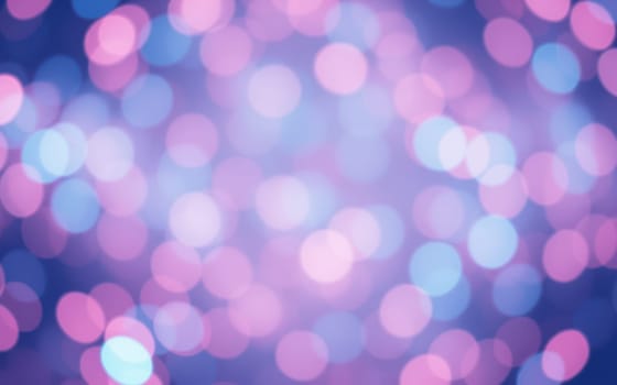 Soft, colorful bokeh lights fill the background, blending shades of blue and pink. This creates a dreamy and enchanting ambiance perfect for evening events or celebrations.