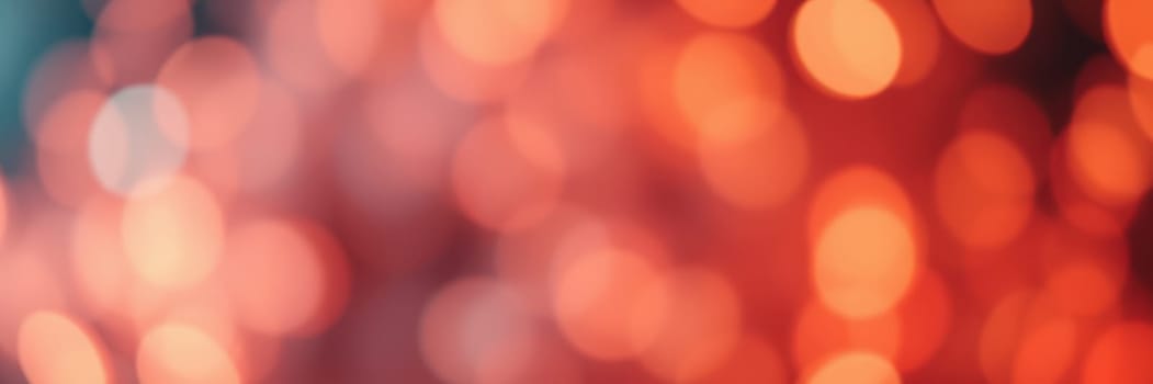 A dynamic backdrop of glowing red and orange bokeh lights sets a lively atmosphere for a nighttime celebration. The soft blur enhances the festive mood and warmth.