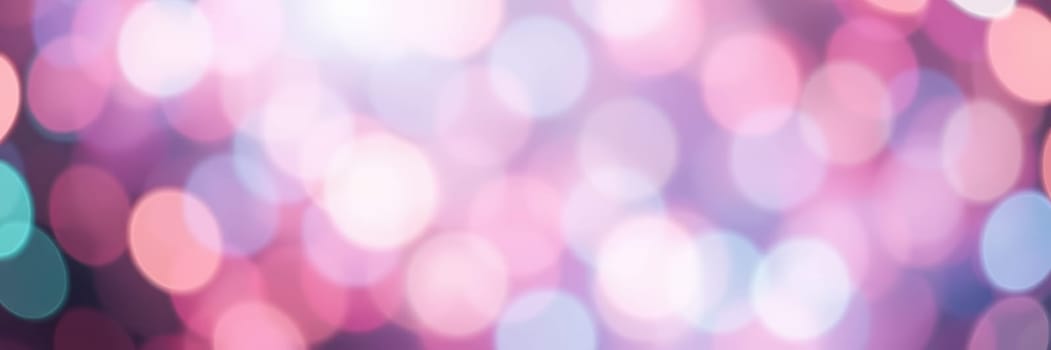 Soft, circular bokeh lights in shades of pink and purple illuminate the background, creating a warm and inviting ambiance perfect for parties and celebrations at night.