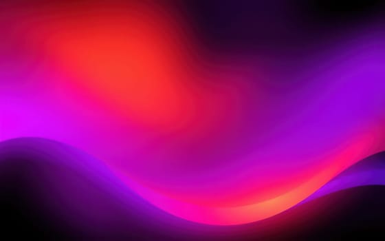 A colorful display of abstract gradients showcases vibrant shades of purple, orange, and red flowing smoothly against a dark backdrop, creating a mesmerizing visual effect.