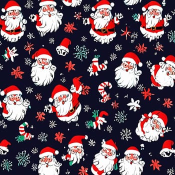 Santa Klaus background pattern person holiday set . High quality illustration