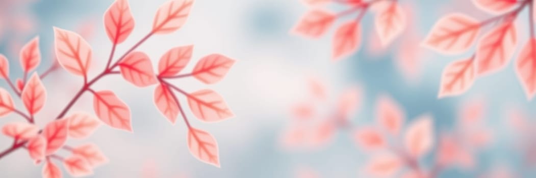 Soft pink leaves catch the light as they dance in the gentle breeze. The background features a serene blue sky, creating a tranquil atmosphere on a sunny afternoon.