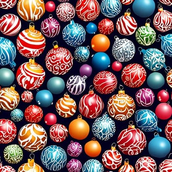christmas balls round toys pattern background set color multicolored art abstract objects holiday. High quality illustration