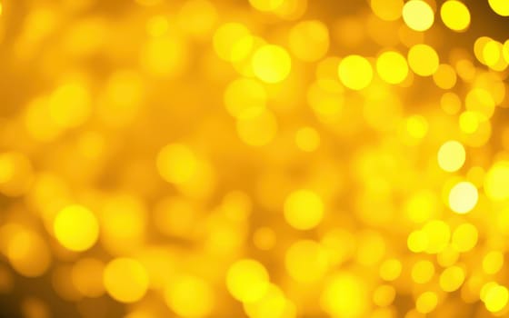 Sparkling golden bokeh lights fill the background, creating a warm and inviting ambiance during a lively night celebration with friends and family.