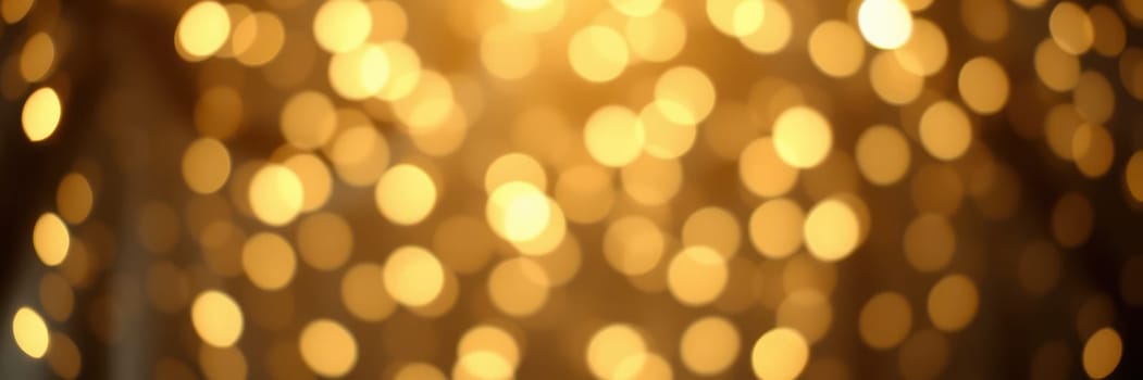 Bokeh lights shimmer in gold hues, enhancing the lively atmosphere of a nighttime celebration in the city. The soft glow adds a magical touch to the surroundings.