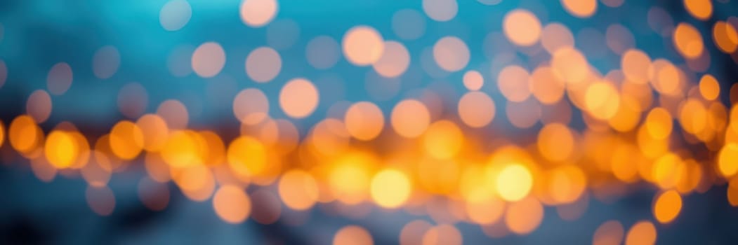 A captivating display of glowing bokeh lights enhances the atmosphere of a social gathering outdoors in the evening, creating a warm and inviting backdrop.