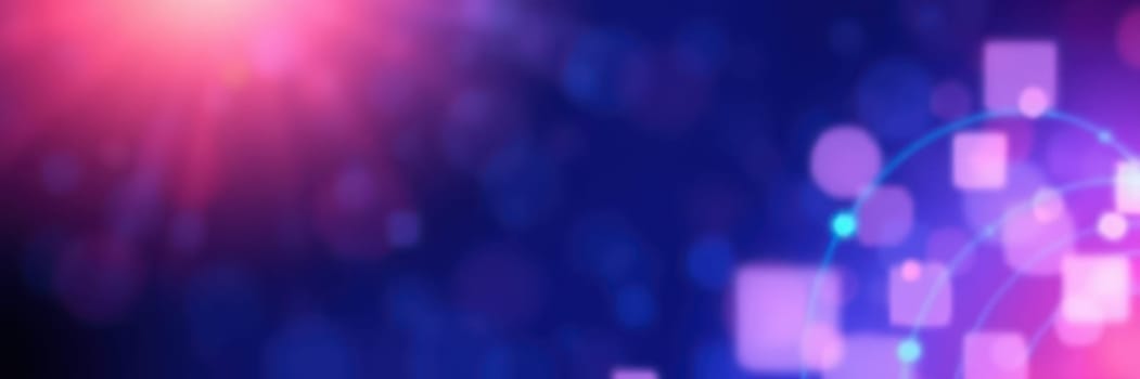 Dynamic background showcases an explosion of blue and pink hues, creating a lively ambiance. Light orbs and shapes enhance the visual energy, perfect for artistic projects.