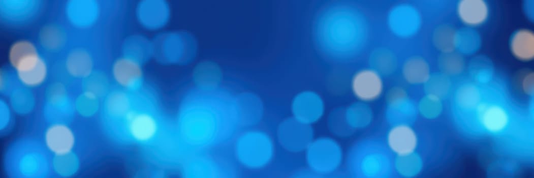 A vibrant blue backdrop features numerous blurred bokeh lights in varying sizes, creating a calm and engaging atmosphere suitable for creative projects and digital designs.