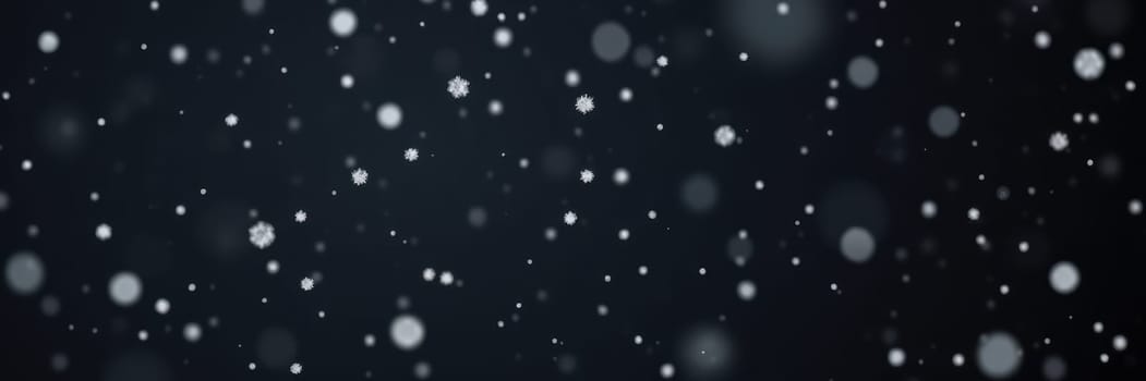 Delicate snowflakes drift gently through the air during a calm winter evening, blanketing the ground and transforming the neighborhood into a peaceful winter landscape.