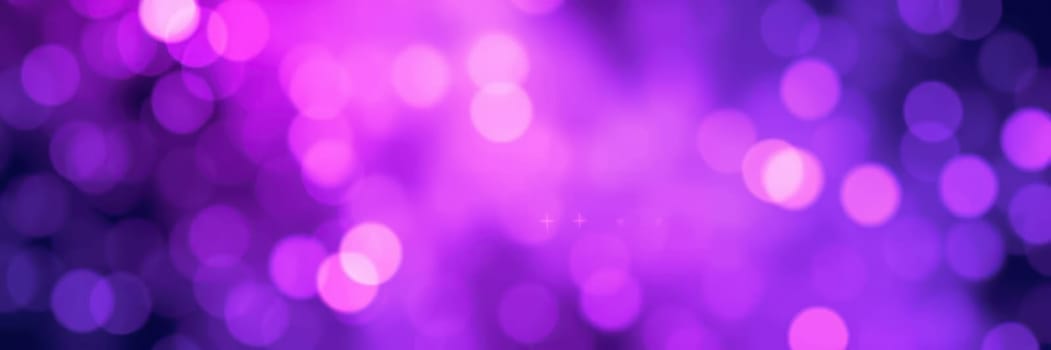 A beautiful display of purple bokeh lights fills the background, creating a dreamlike ambiance suitable for a festive evening gathering or celebration.