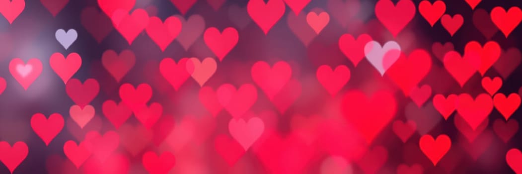 Hearts of different sizes and shades of red form a vibrant pattern against a soft background, enhancing a romantic ambiance perfect for celebrations like Valentine's Day or anniversaries.