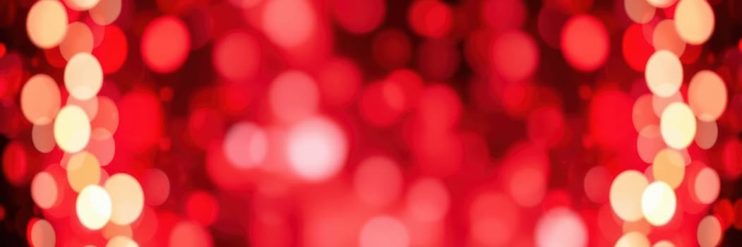 Colorful bokeh lights in red and white fill the background with a cheerful ambiance, suitable for holidays, parties, or events during evening hours.