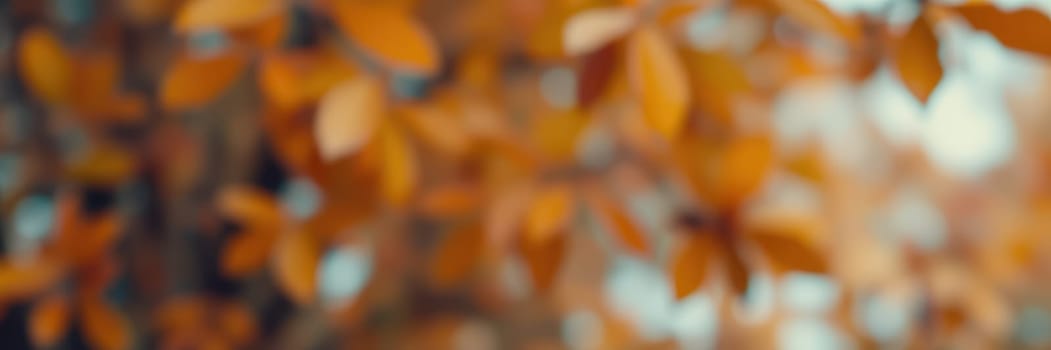 Golden and orange leaves cascade gently from trees, filling the air with the scent of autumn. A peaceful park invites reflection during the serene fall season.