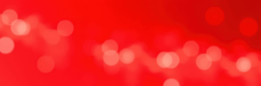 A vivid red background filled with luminous orbs adds depth and excitement, perfect for a festive atmosphere. The soft glow gives a warm, inviting feel ideal for events.