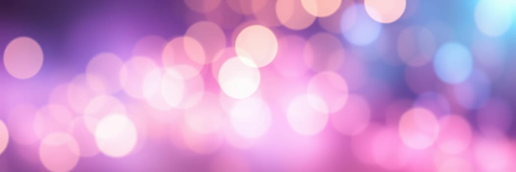 Soft, blurred bokeh lights in shades of pink and purple fill the space, creating a vibrant and dreamy atmosphere ideal for festive occasions or creative design work.