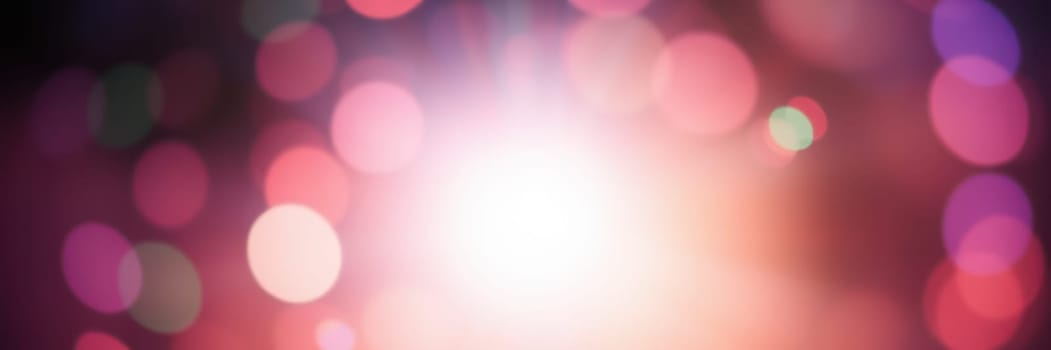 A blend of colorful bokeh lights fills the background, enhancing the festive mood during an evening event in an urban setting, creating a magical ambiance for attendees.