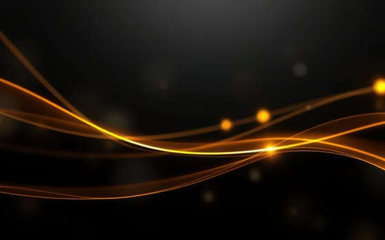 Illuminating gold strands weave through darkness, creating a captivating display of flowing light. This abstract composition evokes a sense of movement and elegance.