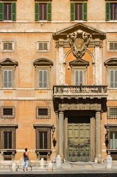 View of the Borghese Palace in the city of Rome