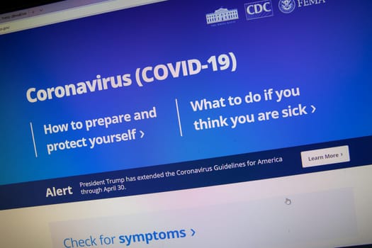 NAMPA, IDAHO - APRIL 14, 2020: checking for covid 19 syptoms