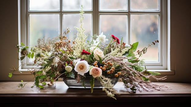 Beautiful bouquet of flowers in a vase. Floral arrangement