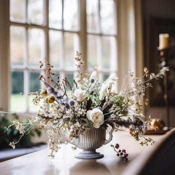 Beautiful bouquet of flowers in a vase. Floral arrangement